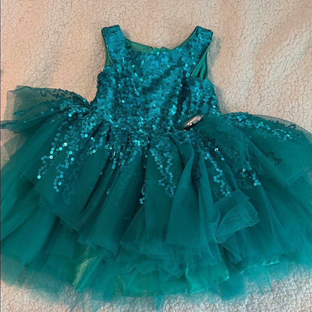Disney Teal Sequin Kids Dance Costume